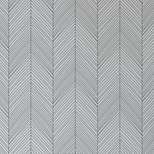 Tapet cu model în chevron, Herringbone III, gri, în interiorul unei camere de dining