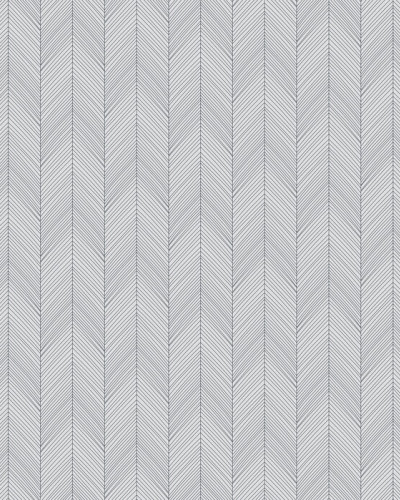 Tapet cu model în chevron, Herringbone III, gri, în interiorul unei camere de dining