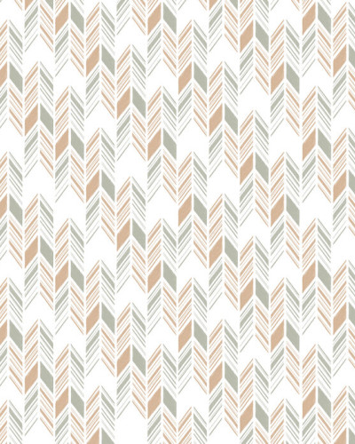 Herringbone IV, Orange and Green, Photowall