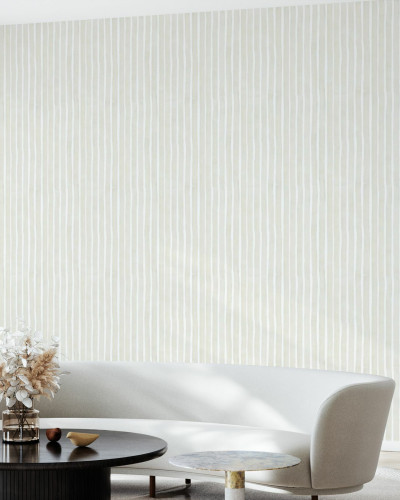 Dungi de acuarelă bej deschis II, wallpaper minimalist cu dungi subtile