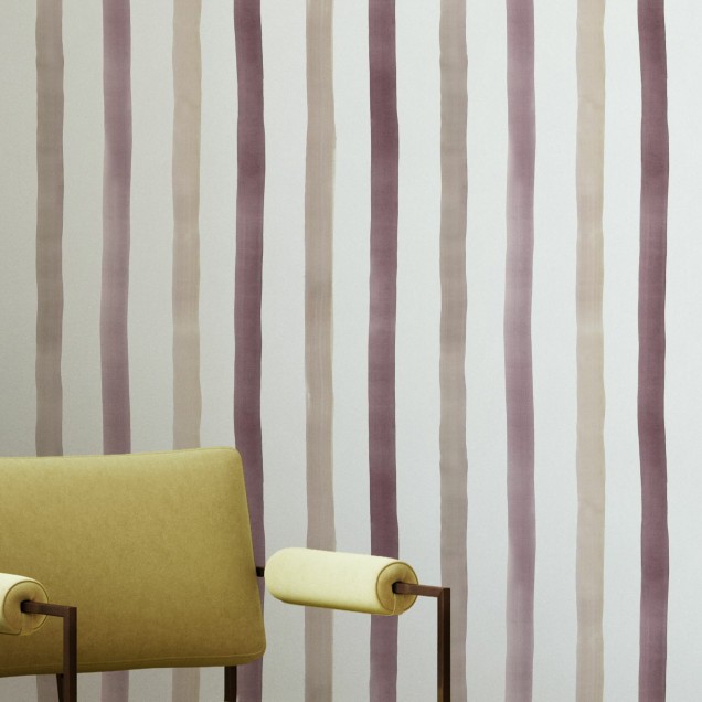 Wallpaper Stripes Roșu cu dungi subtile, de inspirație watercolor