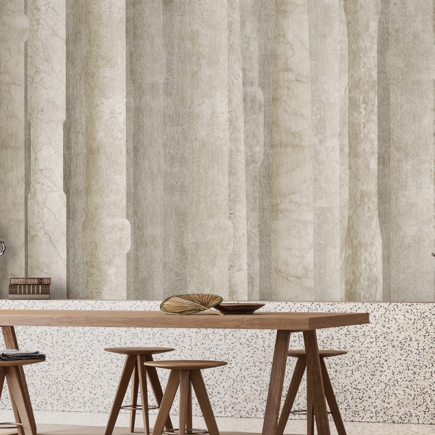 Wallpaper cu coloane aurii abstracte, design modern