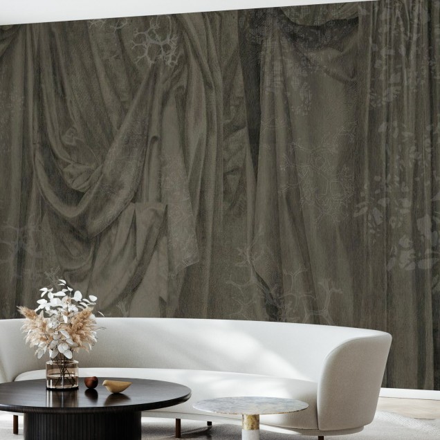 Draperi elegante, realizate în tonuri de bronz, pentru un decor modern și sofisticat.