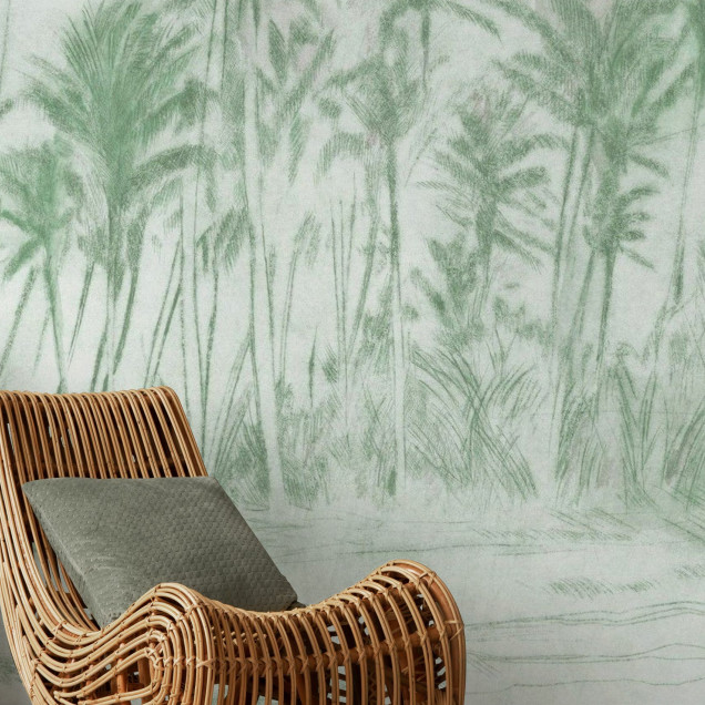 Tapet modern cu palmieri, Backwoods, Sage Serenity