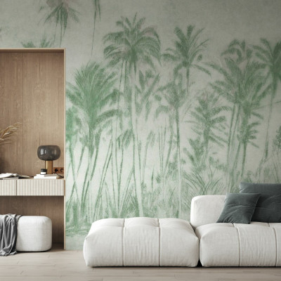 Tapet modern cu palmieri, Backwoods, Sage Serenity