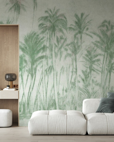 Tapet modern cu palmieri, Backwoods, Sage Serenity