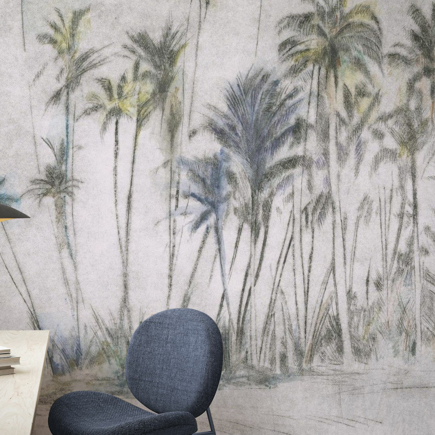 Tapet modern cu palmieri, Backwoods, Sage Serenity
