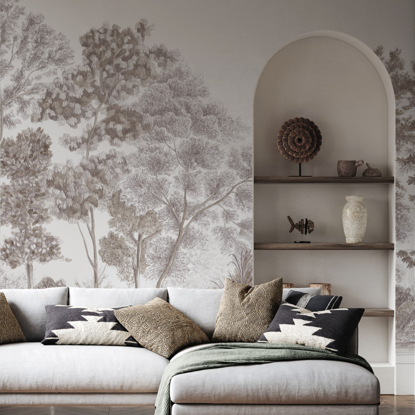 Tapet Away From The Trail, Antique Taupe - Panorama