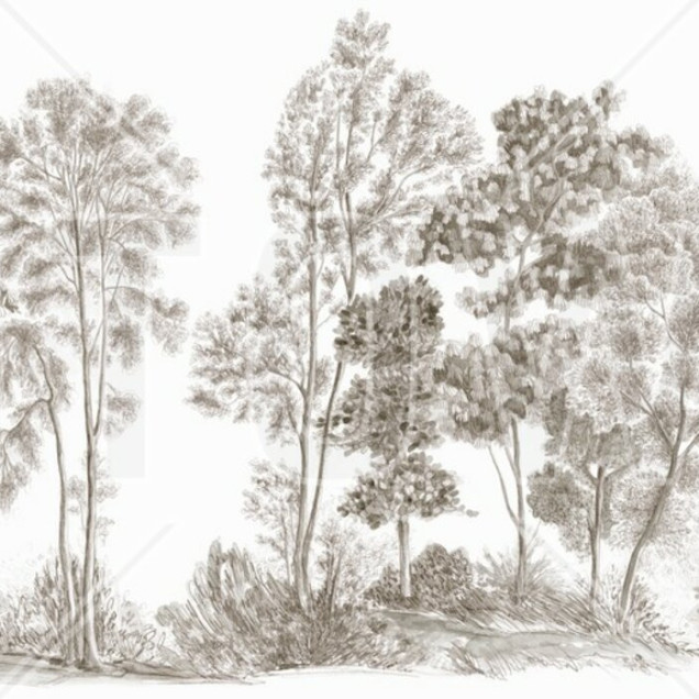 Tapet Away From The Trail, Antique Taupe - Panorama