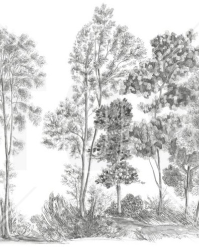 Tapet modern cu design de arbori in gri