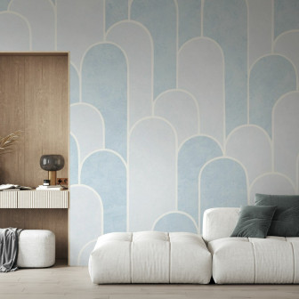 Fototapet cu model arce albastre pentru design interior modern