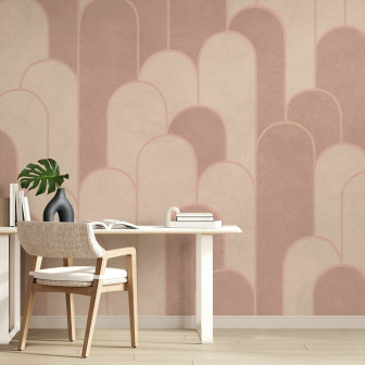 Fototapet cu model de arce mari în nuanțe nude-roz