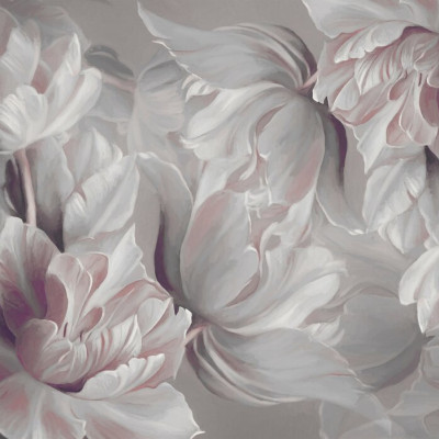 Fototapet floral cu lalele mari într-o cameră modernă