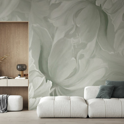 Fototapet cu design floral elegant, nuante delicate