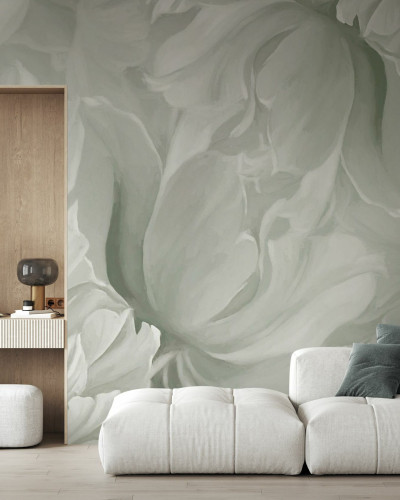 Fototapet cu design floral elegant, nuante delicate