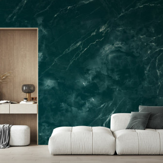 Fototapet cu aspect de marmură verde într-un interior modern