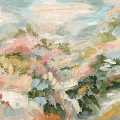 Painted Verdure, tapet cu design abstract și culori delicate, perfect pentru living sau dormitor.