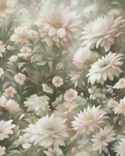 Fototapet cu design floral delicat, creează o atmosferă primitoare