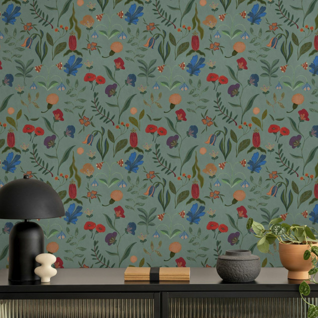 Fototapet floral cu design vibrant