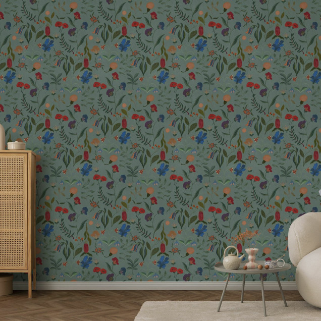 Fototapet floral cu design vibrant