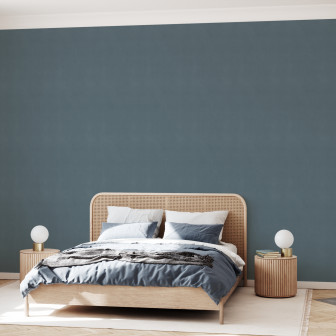 Fototapet albastru în dormitor modern