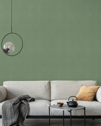 Fototapet verde în living modern