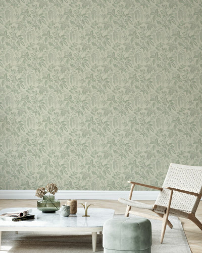 Fototapet floral elegant într-un living modern