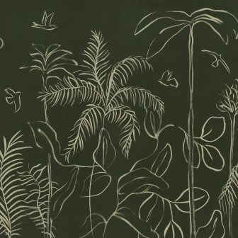 Vestured Line - Dark Green, Photowall
