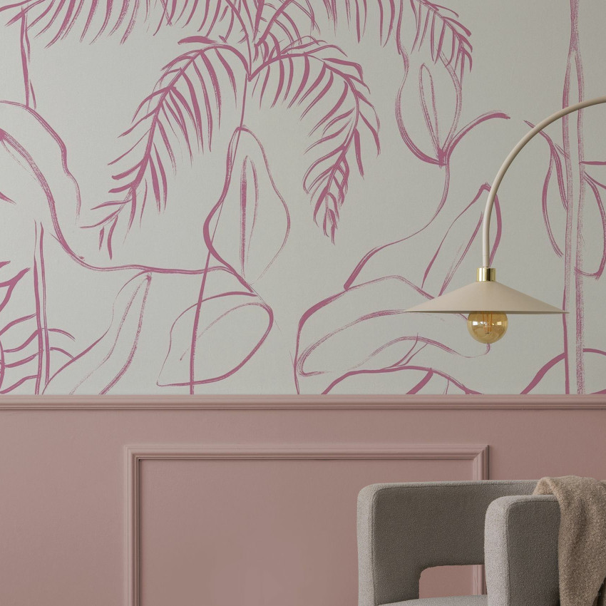 Fototapet cu design floral albastru
