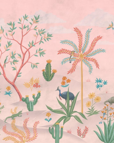Desert Garden - Pink, Photowall