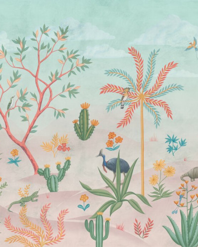 Desert Garden - Turquoise, Photowall