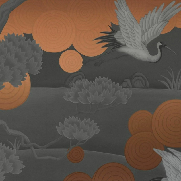 Fototapet cu design abstract elegant în tonuri de gri și cupru