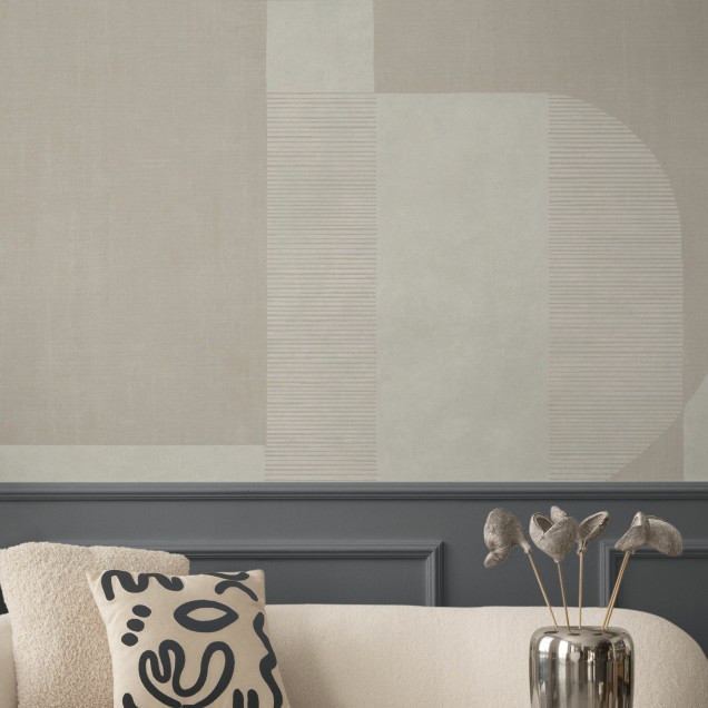 Fototapet bej cu design geometric abstract