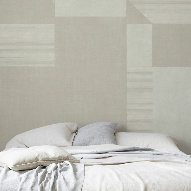 Fototapet bej cu design geometric abstract