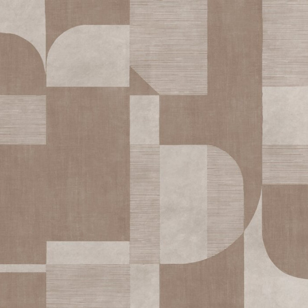 Fototapet cu design geometric în nuanțe de piersică, ideal pentru living sau birou