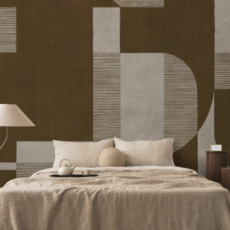 Fototapet cu design geometric in tonuri de maro