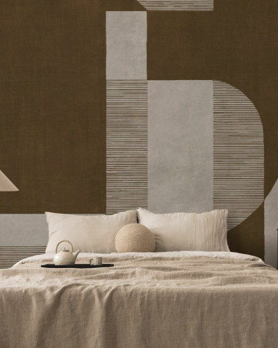 Fototapet cu design geometric in tonuri de maro