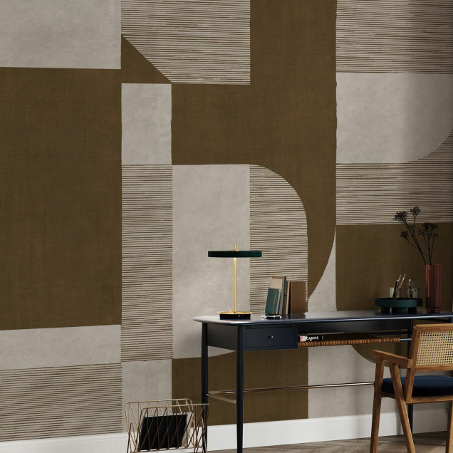 Fototapet cu design geometric in tonuri de maro