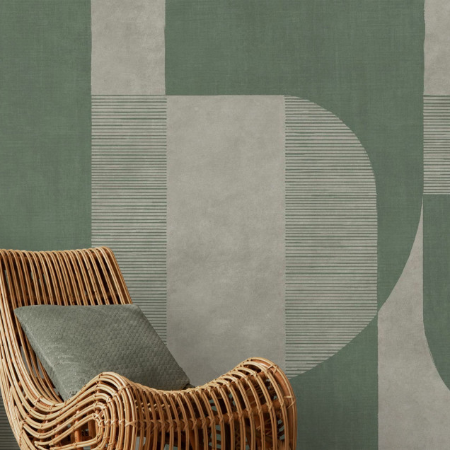 Fototapet cu design geometric verde