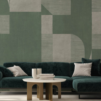 Fototapet cu design geometric verde
