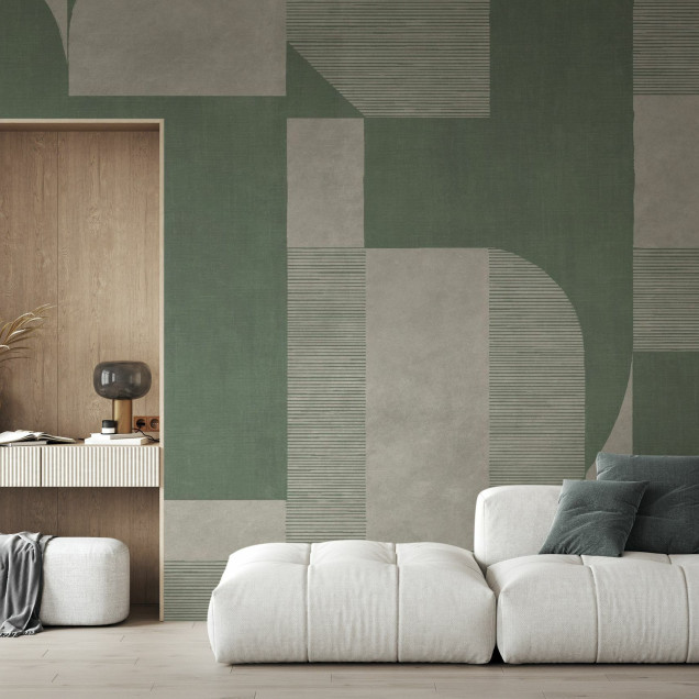 Fototapet cu design geometric verde