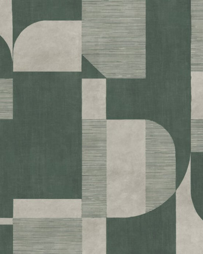 Fototapet cu design geometric în nuanțe de verde închis