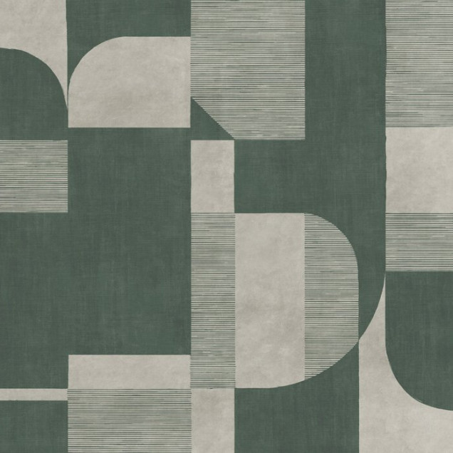 Fototapet cu design geometric în nuanțe de verde închis