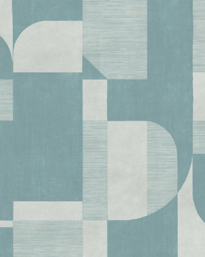 Fototapet cu design geometric în nuanțe de albastru deschis