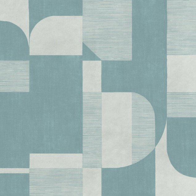 Fototapet cu design geometric în nuanțe de albastru deschis