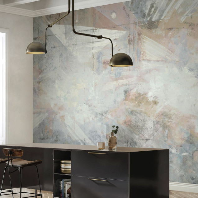 Fototapet decorativ cu textură abstractă în living modern