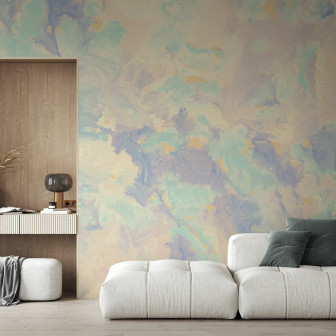 Fototapet cu design abstract marmorat în nuanțe pastelate