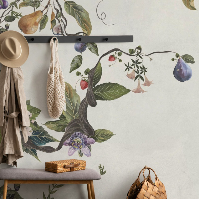 Fototapet cu design floral și fructe