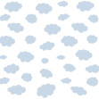 Clouds - Blue on White, Photowall