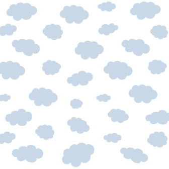 Clouds - Blue on White, Photowall